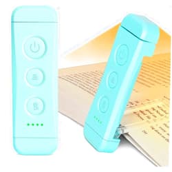 Glocusent USB Rechargeable Book Light for Reading in Bed, Portable Clip-on LED Reading Light, 3 Amber Colors & 5 Brightness Dimmable, Compact & Long Lasting, Perfect for Book Lovers, Kids