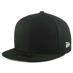 New Era Blank Flat Brim Cap (Black, 7 3/8) 7 3/8 Black Blank