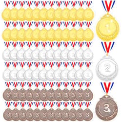 Sasylvia 72 Pcs Gold Silver Bronze Award Medals Winner Medals Metal Participation Medals with Neck Ribbon 1st 2nd 3rd Prize Medals for Adults Kids Competitions Soccer Sports Party Decoration, 2 Inch