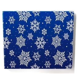 Savannan DIY Paint by Numbers, Christmas Winter Decoration White Snowflake Pattern Navy Blue Framed Canvas Acrylic Painting Kit Drawing Paintwork for Adults Kids Beginner, 16