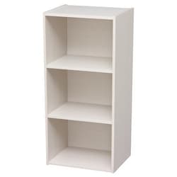 IRIS USA 3-Tier Modular Open Cubby Storage Shelf, Sturdy Storage Bookshelf Cabinet for Living Room Bedroom Guest Room Office Dorm Room Kids Room and Bathroom, White