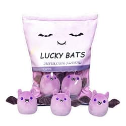 REFAHB Lucky Bat Plush Toy, Removable Stuffed Animal Plush Dolls, Soft Cute Plush Pillow Home Decoration Gift for Kids Girls' Birthday Christmas Halloween (5pcs a Bag, Purple)