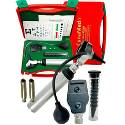 Cynamed -Otoscope Opth Set- Diagnostic Otoscope with Insufflator Bulb and Tube -Nursing Students Otoscope/Opth Ear Nose Eye Diagnostic Set with Carrying case