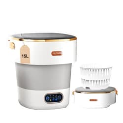 NIXOD Portable Washing Machine,Mini Washer 15L Upgraded With Spin Basket,Small Clothes Folding Washing Machine Of Underwear, Baby And Small Clothes,Suitable For Home Apartments Dormitories, Hotels White
