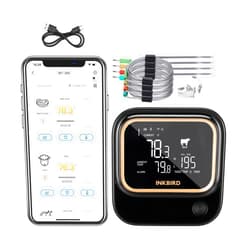 Inkbird 5GHz WiFi & Bluetooth 5.1 Meat Thermometer, Inkbird WiFi Grill Meat Thermometer for Grilling Smoker BBQ Cooking with 4 Probes, IBT-26S Wireless APP Control, Alarm Timer, Backlit LCD, Rechargeable