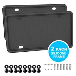 IKADEER License Plate Frame, 2 Pack Silicone License Plate Frames Rust-Proof, Rattle-Proof, Weather-Proof