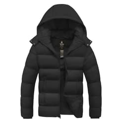 wantdo Men's Waterproof Puffer Jacket Warm Winter Coat Thicken Parka Jacket with Removable Hood (Regular and Big Size)