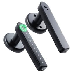 IRONZON Fingerprint Door Lock Door Knob with Keypad Keyless Entry Door Lock with Handle for Home Hotel Office Apartment Bedroom Black(F190)