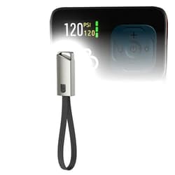 BoxWave Cable Compatible with CycloSpirit Mini Electric Bike Pump (1.2 in) - USB Type-C Keychain Charger, Key Ring USB Type-C to Type-A 8 in USB Cable - Jet Black