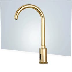 Fontanashowers Fontana Showers Commercial Automatic Gold Motion Sensor Faucet - GOLD-SENSOR-FAUCET-FB510G Contemporary Style Deck Mount Solid Brass Without Mixer Cold Water Sensor Faucet - Gold Finish