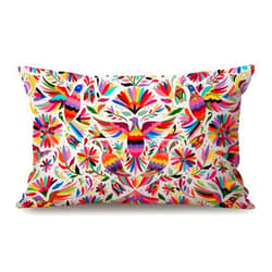 Solekla Mexican Design Colorful Pigeons Pheasant Cotton Linen Throw Lumbar Pillow Case Cushion Cover Home Office Decorative Rectangle 12 X 20 Inches