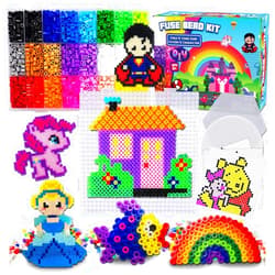 FUNZBO 5500 5mm Fuse Beads Kit - 24 Colors | 111 Patterns, Arts and Crafts for Girls and Boys, Kids Toys Set, Gifts for Kids, Teens and Adults Age 5+ Years Old