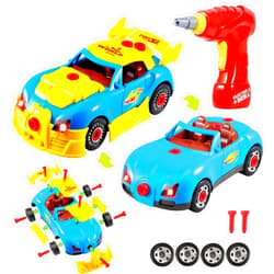 PowerTRC Take Apart Racing Car Toddler Toys Set, 30 Pcs Stem Learning Education Toy Build Your Own Car Construction Set with Drill, Light, Sound