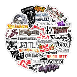 BulbaCraft Sticker Pack of Heavy Metal Band Stickers, 35 Pieces of Metal Stickers, Strong Adhesive & Waterproof Stickers, Laptop Stickers of Metal Bands