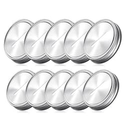Geiserailie Stainless Steel Coin Slot Bank Lid Compatible with Mason Jars Canning Jars Money Saving Jars Metal Coin Slot Lid for Regular Mouth Ball, Canning Jars, 70 mm (10 Pieces)