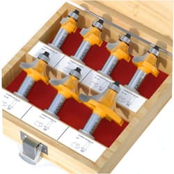 XDENGP 7 Pcs Roundover Router Bits Set 1/2 Shank, Round Over Router Bits, Router Bits Round Over for Edging Forming Rounding Woodworking Cutter, Radius: 1/8