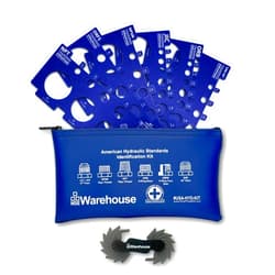 DO IT YOURSELF - BE PREPARED WWW.HOSEKIT.COM American Thread Identification Kit | Includes: Thread Pitch Gauge, Fitting Identification Cards, Vinyl Bag for Identifying NPT, JIC, ORFS, O-Ring Boss, NPSM, and SAE 45