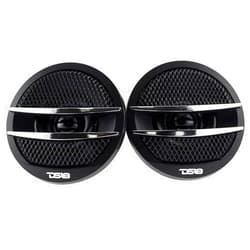 DS18 TX1S Tweeter X1 1.38-inch 200 Watts Max Pei Dome Ferrite Tweeters with Mounting Kit Angle, Flush, & Surface - Set of 2 (Black/Silver)