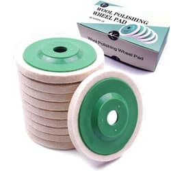 ATOPLEE Wool Polishing Wheel Disc,10pcs 98mm Dia Buffing Wheel for 4 Inch Angle Grinder,Wool Felt Polishing Wheel for Metal,Marble,Wood(Hole Diameter:16mm)