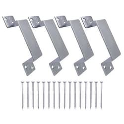 DAONEG 4 Pack Heavy Duty 2x4 Door Barricade Brackets |1 Pair Closed Bar Holder with Screws| 2.5” Wide Closed Barricade Bracket for 2 by 4 Board (4)