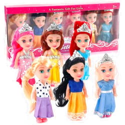 Liberty Imports Little Royal Princess Toddler Dolls with Dresses, Girls Imaginative Pretend Play Small Dolls Party Favors Collection (6 Pack)