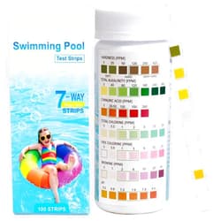 AKSBTEC 100 Strips Pool Salt Test Strips, 8IN1 Accurate Pool Test Strips for Pool, Hot Tub&Spa, Quick&Easy Test Salt, Bromine, Total Alkalinity, pH, Free Chlorine, Total Hardness, Cyanuric Acid&Total (7IN1V)