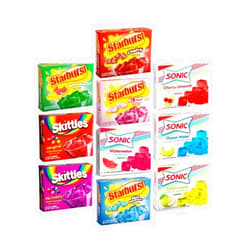 Generic Gelatin Variety Pack of 10 - Sonic, Skittles, and Starburst Jello Mix- 10 Flavors of Flavored Gelatin Powder- with Recipe Cards