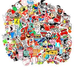 CHNLML Cool Sticker 105pcs Random Music Film Vinyl Skateboard Guitar Travel Case Sticker Door Laptop Luggage Car Bike Bicycle Stickers (Random Pack) (150pcs Sticker Pack)