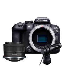 Canon EOS R10 Mirrorless Camera Body with 24.2MP APS-C Sized CMOS Sensor Bundle with Canon RF-S 10-18mm F4.5-6.3 IS STM Lens and Canon DM-E100 Stereo Microphone (3 Items)