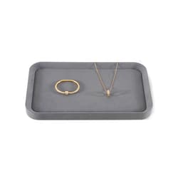 Yinbeini Jewelry Display,Yinbeini Microfiber Valet Tray,Luxury Jewelry Drawer Organizer,Premium Flat Tray,Grey Jewelry Tray