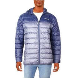 Eddie Bauer Men's Cirruslite Hooded Down Jacket (L, Atlantic)