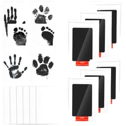 Jazb 6-Pack Baby Inkless Hand and Footprint Kit, Ink Pad Paw Print kit for Dogs, Dog Nose Print Kit, Dog Paw Print Kit - Baby Footprint Kit with Clean-Touch, 12 Imprint Cards ( Jet Black )
