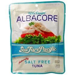 Sea Fare Pacific Wild Caught Albacore Tuna, Naturally Salt Free Pouch, 6 Ounce (Pack of 12)