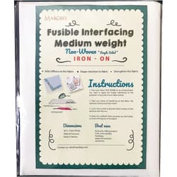 MAROBEE Medium Weight Iron On Fusible Interfacing for Sewing Projects, (40 Inch x 3 Yard) White Non-Woven, One Sided