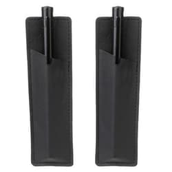 Giantree 2 Pcs Leather Magnetic Pen Holder, PU Leather Magnet Pen Pouch for Fridge or Other Metal Surfaces Pencil Holder Black