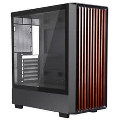 T.F.SKYWINDINTL D1 Tempered Glass PC Case Meshify - Walnut Wood Front - Mesh and Glass Side Panel - Can Build in Up to 12 ARGB PWM Fans - High Airflow Mid Tower PC Gaming Case for ATX/mATX/ITX Motherboards Black