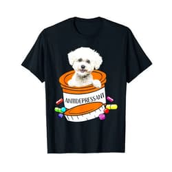 Funny Bichon Frise Tee Shirt Gift Bichon Frise Antidepressant T-Shirt