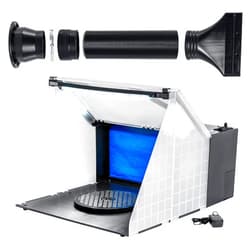 Master Airbrush Brand Lighted Portable Hobby Airbrush Spray Booth with LED Lighting for Painting All Art, Cake, Craft, Hobby, Nails, T-Shirts & More. Includes 6 Foot Exhaust Extension Hose