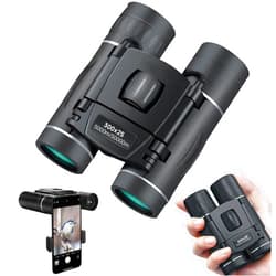 Jivcok 300x25 Binoculars for Adults and Kids, High Powered Mini Pocket Binoculars with Phone Adapter, Waterproof Compact Binoculars for Bird Watching, Hunting, Concert, Theater, Opera, Traveling, Sightseeing