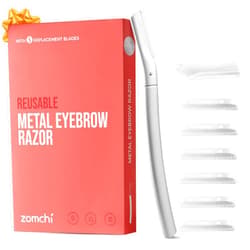 ZOMCHI Eyebrow Razor, Face Razors for Women&Men, Eyebrow Trimmer Shaper with Precision Cover, Facial Shaver with 6 Blades (Sliver)