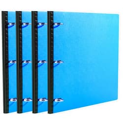 WOT I Telescoping 3 Ring Binder 4PCS, Flexible Binder with Expandable Spine, 0.75 Inch Binder for School Office Home Use, Holds 160 Sheets 8.5x11 inch Paper, Blue
