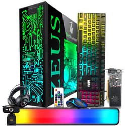 TechMagnet Gaming Desktop PC, Intel i7 6th Gen, Zeus Pro 6, GT 1030, 8GB RAM ARGB, 1TB SSD + 2TB HDD, Wi-Fi | Bluetooth Adapter, Webcam, RGB Kit, Win 10 Pro (Renewed)