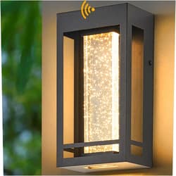 Myhaptim Porch Lights Outdoor, Dusk to Dawn Outdoor Wall Lights with Crystal Bubble, Atmosphere LED Porch Light for Christmas, Modern Outdoor Wall Light, Waterproof Outdoor Lighting for Porch, Front Door 1Pack