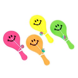 Amscan Assorted Color Paddle Balls High Count Plastic Favor - 4.75