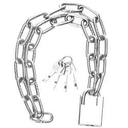 QBXMY7 40 inch/1 Meter Stainless Steel Security Chain Lock with Anti-Cut Padlock & 2 Keys - Heavy Duty Anti-Theft Protection for Bicycle, Motorcycle, Scooter, Door, Fence, Garage