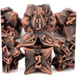 KERWELLSI DND Dice Set, 7 Pcs Metal Dice Set D&D, Leaf Dungeons and Dragons Dice with Box, Polyhedral Role Playing Dice, RPG D and D Dice D20 D12 D10 D8 D6 D4
