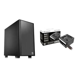 Thermaltake Versa H17 Black SPCC Micro ATX Mini Tower Gaming Computer Case CA-1J1-00S1NN-00 & Smart 600W ATX 12V V2.3/EPS 12V 80 Plus Certified Active PFC Power Supply PS-SPD-0600NPCWUS-W