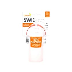 Boon Swig Toddler Silicone Straw Cup, 9 Ounces Pink