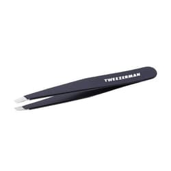 Tweezerman Stainless Steel Slant Tweezer - Eyebrow Tweezers for Women and Men (Black)