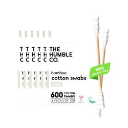 The Humble Co. The Humble Co Bamboo Cotton Swabs with Spiral Design, 600 Count - Cotton Buds for Ears, Makeup, Baby Care & Cleaning - Personal Hygiene Essentials & Toiletries - Daily Products for Travel & Home